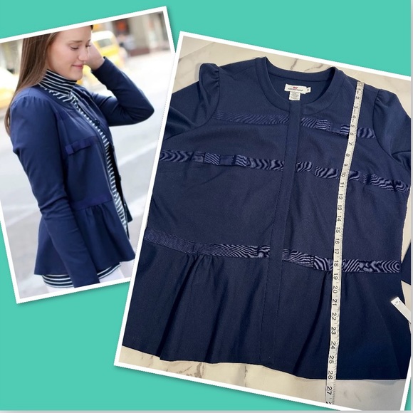 Vineyard Vines Navy Grosgrain bow Ponte jacket (EUC) - Picture 2 of 12